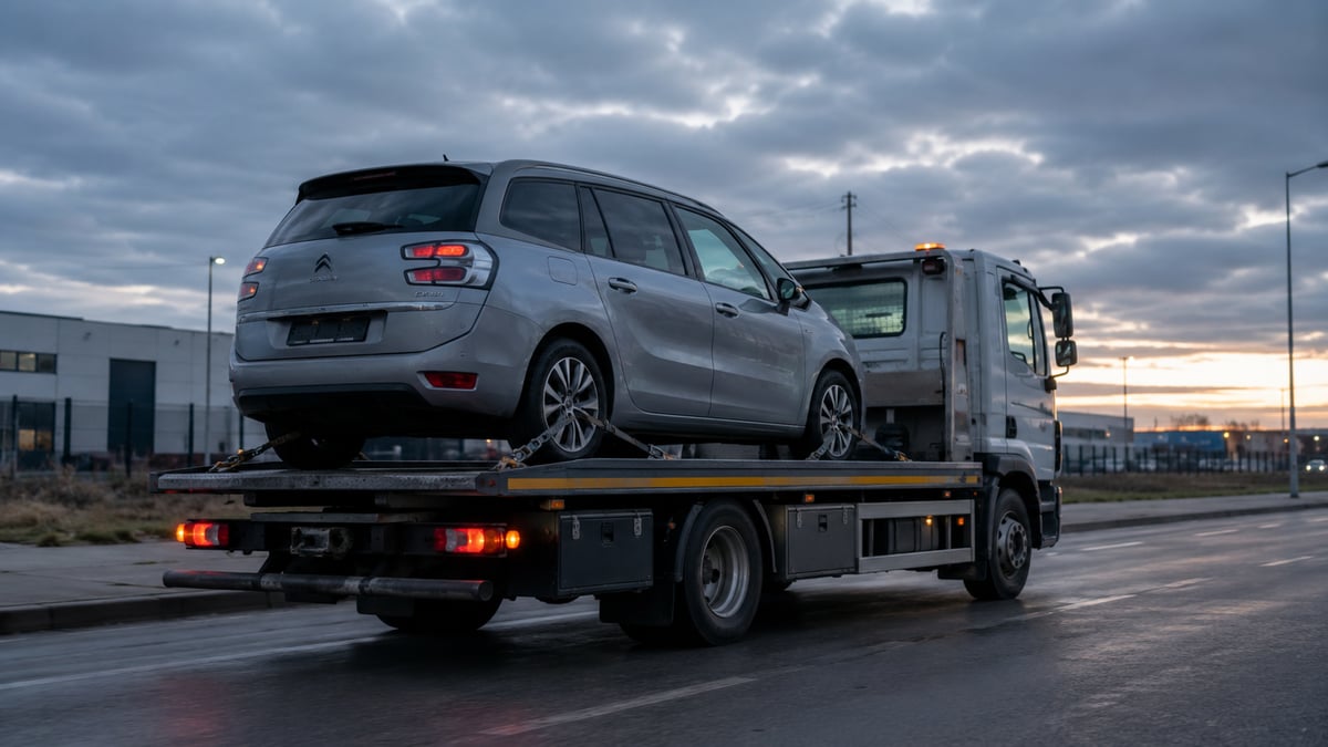 Fahrzeugabholung mit einem Abschleppwagen