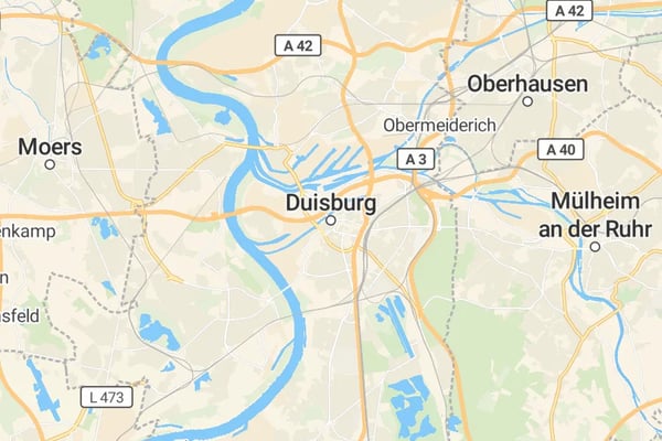Karte von Duisburg