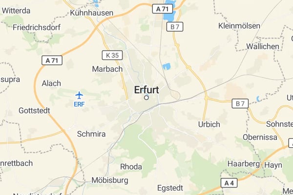 Karte von Erfurt