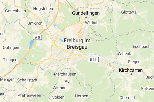 Karte von Freiburg im Breisgau