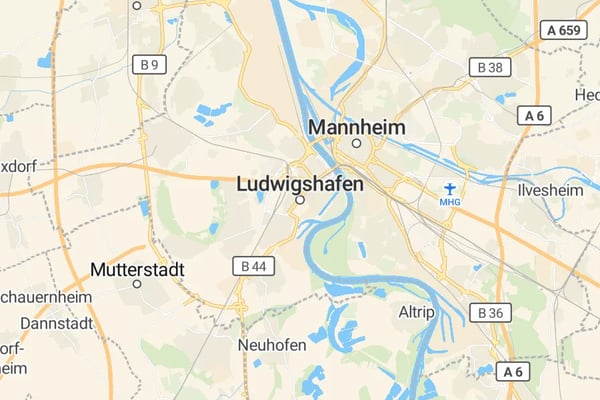 Karte von Ludwigshafen am Rhein