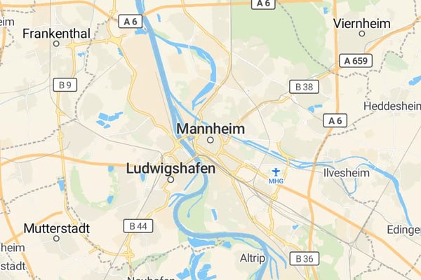 Karte von Mannheim