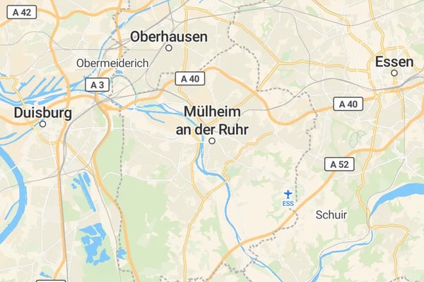 Karte von Mülheim an der Ruhr