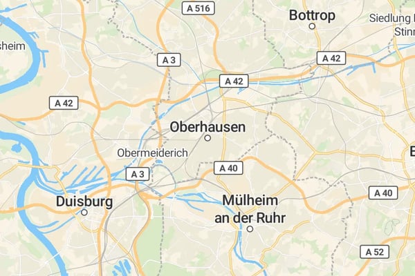 Karte von Oberhausen
