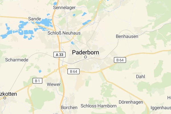Karte von Paderborn