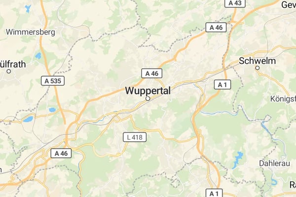 Karte von Wuppertal