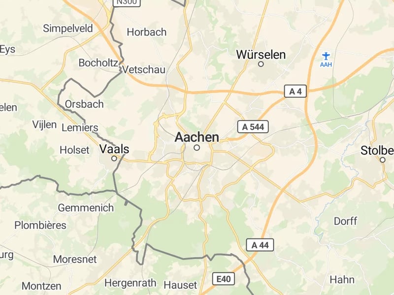 Karte des Einzugsgebiets, Autoverwertung Aachen
