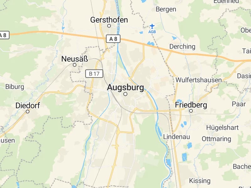Karte des Einzugsgebiets, Autoverwertung Augsburg