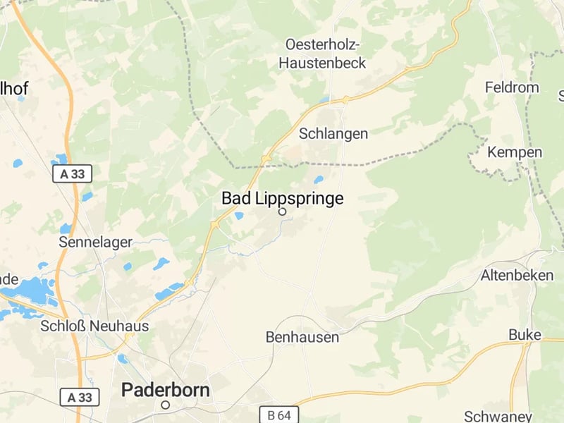 Karte des Einzugsgebiets, Autoverwertung Bad Lippspringe
