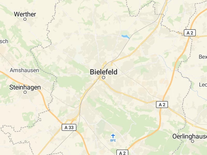 Karte des Einzugsgebiets, Autoverwertung Bielefeld