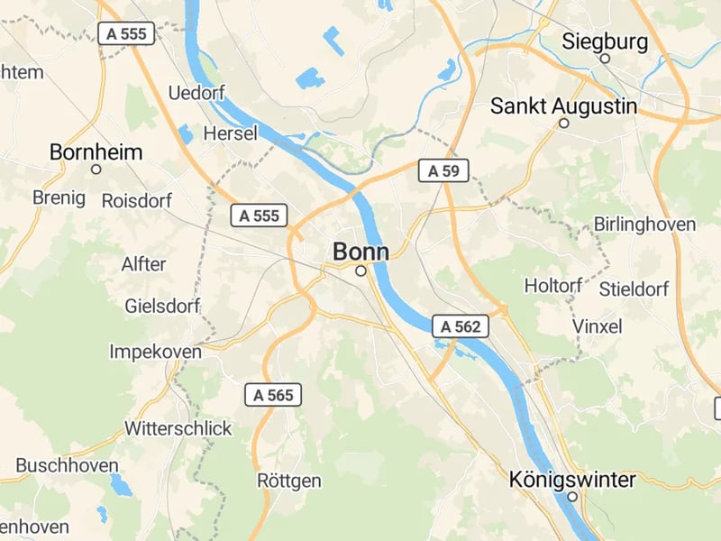 Karte des Einzugsgebiets, Autoverwertung Bonn