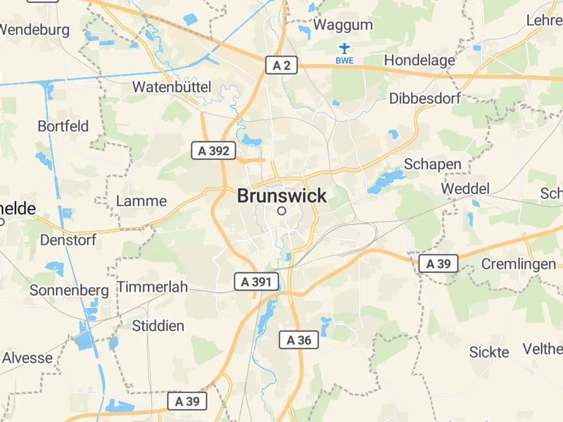 Karte des Einzugsgebiets, Autoverwertung Braunschweig