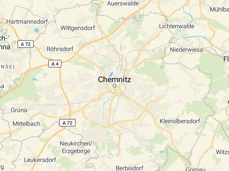 Karte des Einzugsgebiets, Autoverwertung Chemnitz