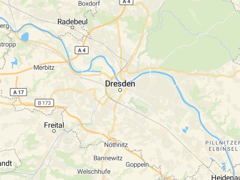 Karte des Einzugsgebiets, Autoverwertung Dresden