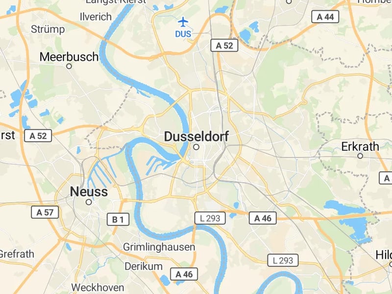 Karte des Einzugsgebiets, Autoverwertung Düsseldorf