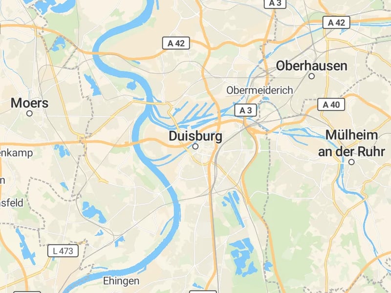 Karte des Einzugsgebiets, Autoverwertung Duisburg