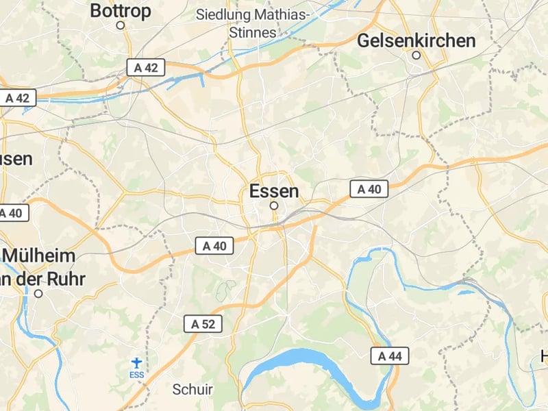 Karte des Einzugsgebiets, Autoverwertung Essen