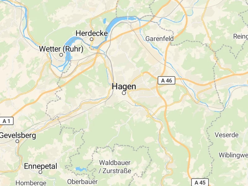 Karte des Einzugsgebiets, Autoverwertung Hagen