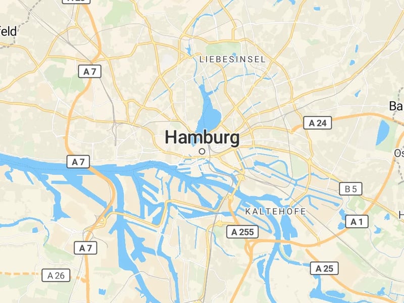 Karte des Einzugsgebiets, Autoverwertung Hamburg