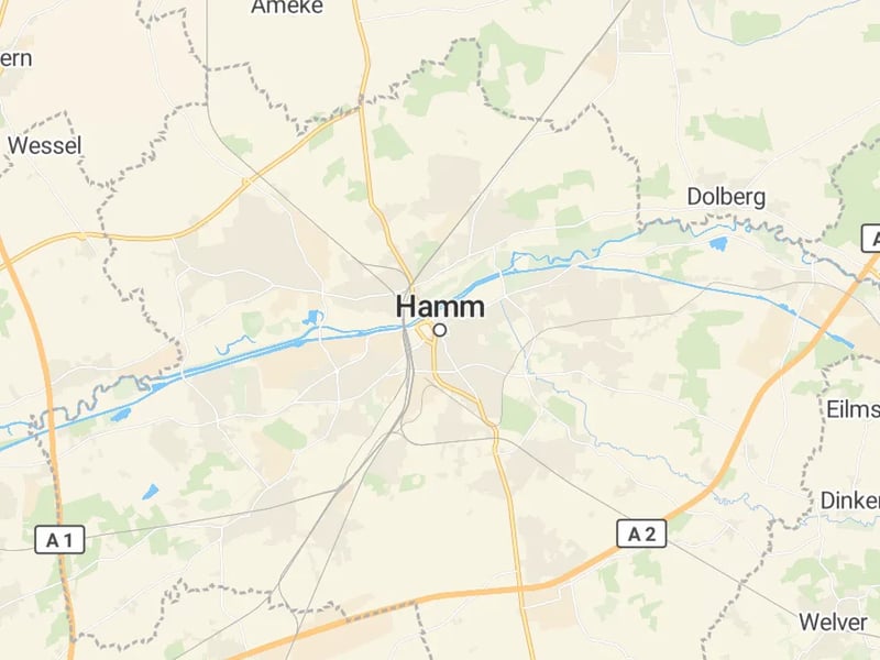 Karte des Einzugsgebiets, Autoverwertung Hamm