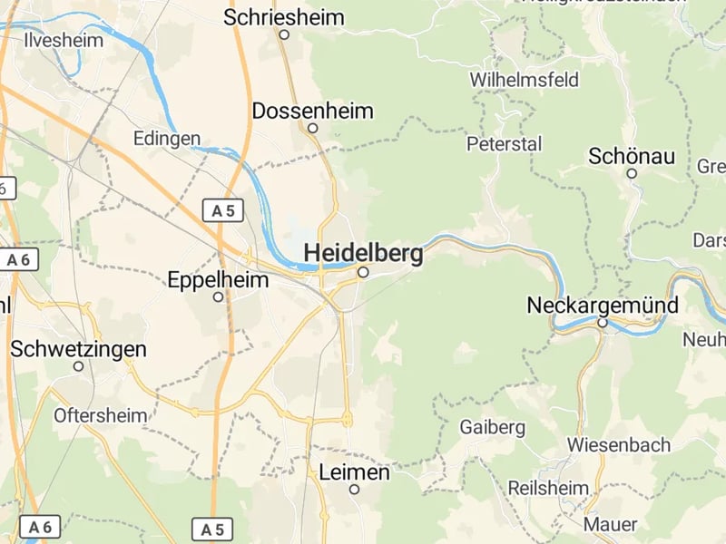 Karte des Einzugsgebiets, Autoverwertung Heidelberg