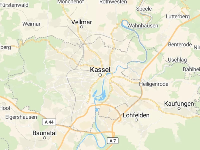 Karte des Einzugsgebiets, Autoverwertung Kassel