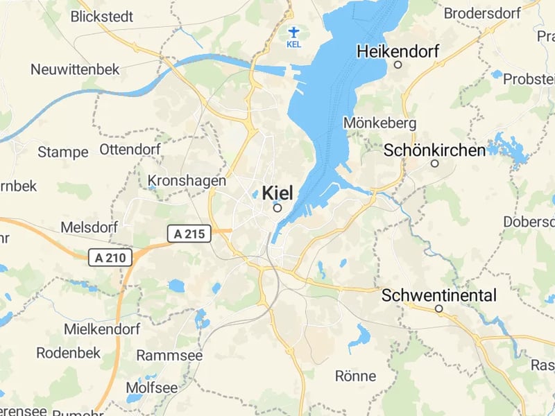 Karte des Einzugsgebiets, Autoverwertung Kiel