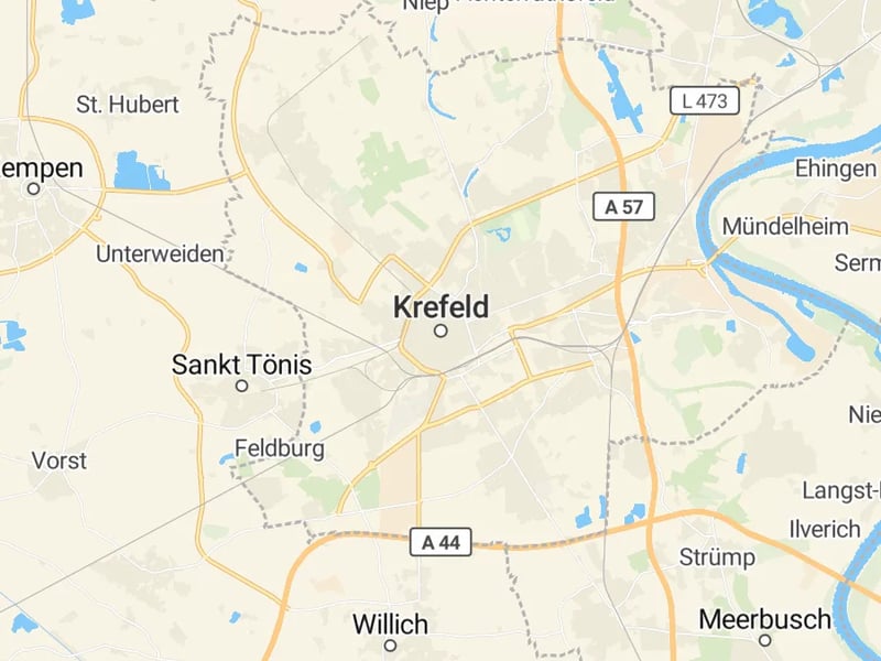 Karte des Einzugsgebiets, Autoverwertung Krefeld