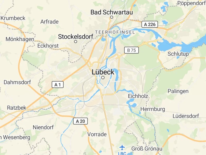Karte des Einzugsgebiets, Autoverwertung Lübeck