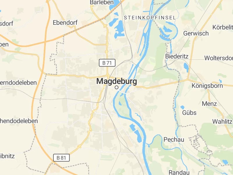 Karte des Einzugsgebiets, Autoverwertung Magdeburg