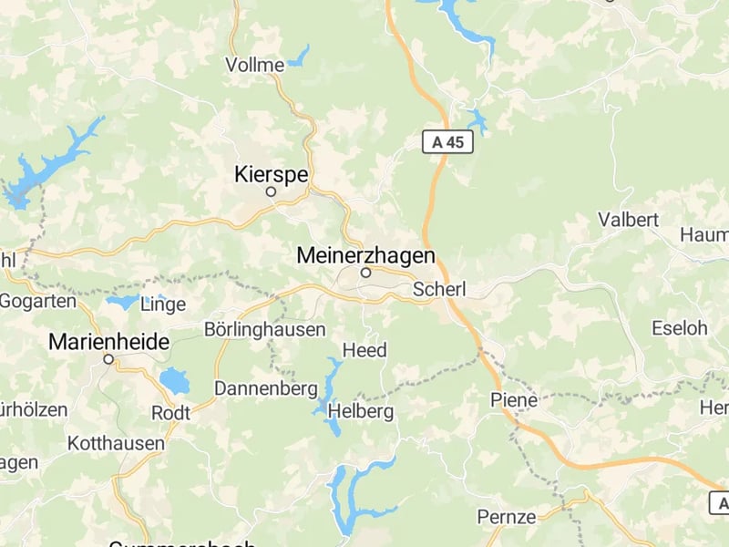Karte des Einzugsgebiets, Autoverwertung Meinerzhagen