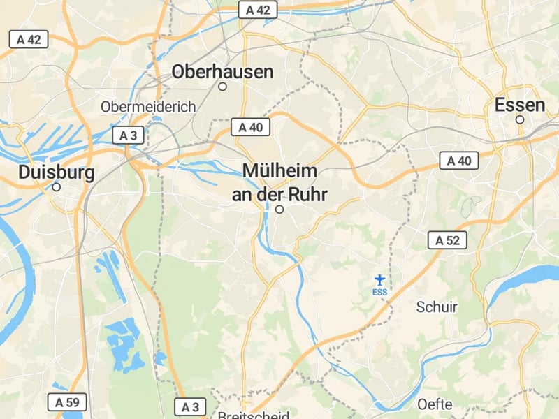 Karte des Einzugsgebiets, Autoverwertung Mülheim an der Ruhr