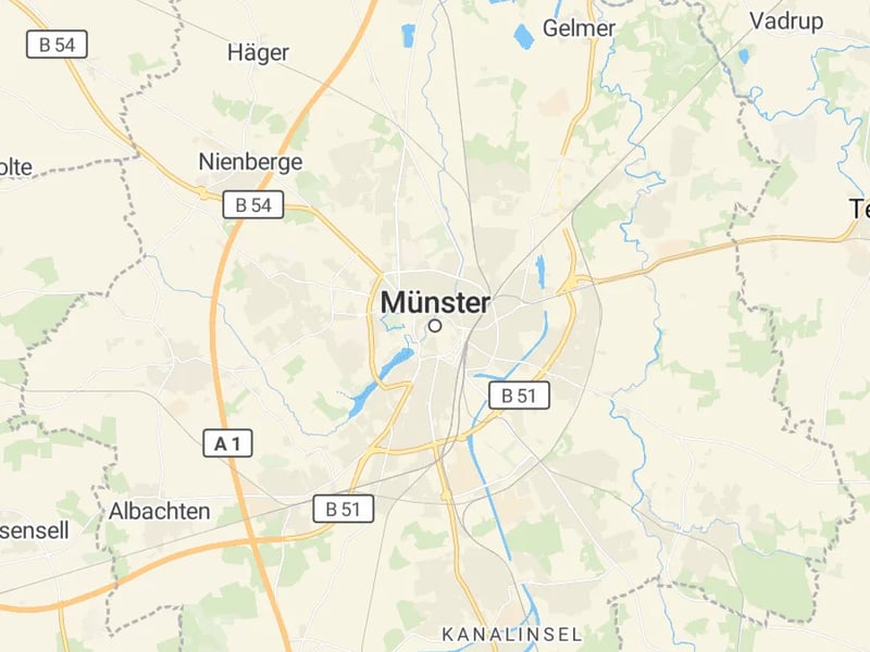 Karte des Einzugsgebiets, Autoverwertung Münster