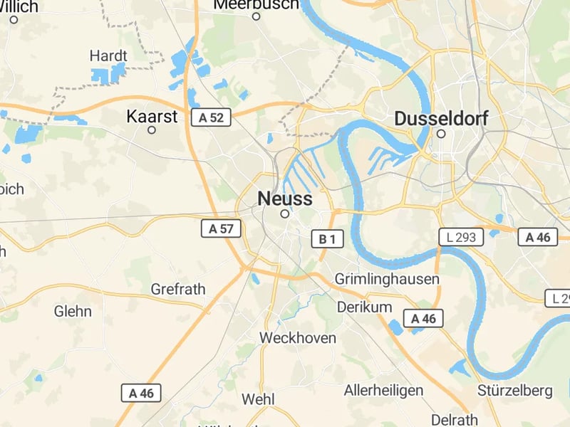 Karte des Einzugsgebiets, Autoverwertung Neuss