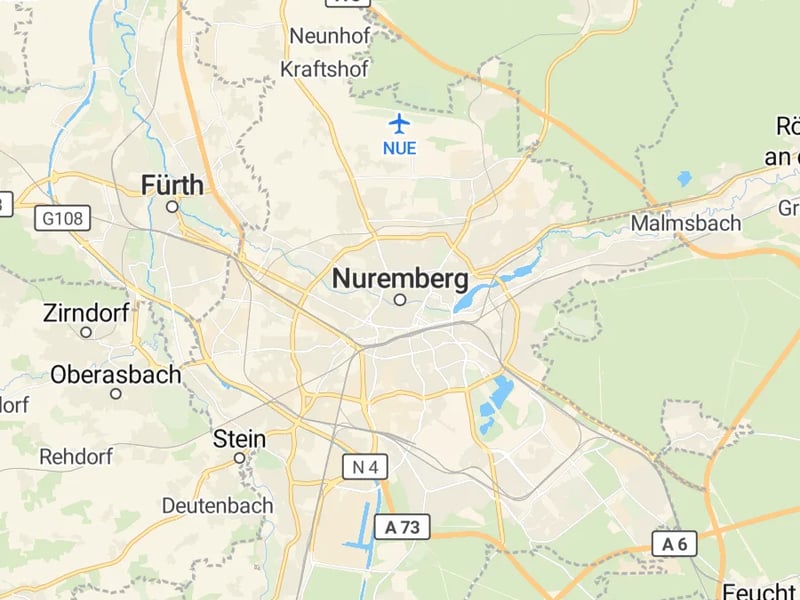 Karte des Einzugsgebiets, Autoverwertung Nürnberg