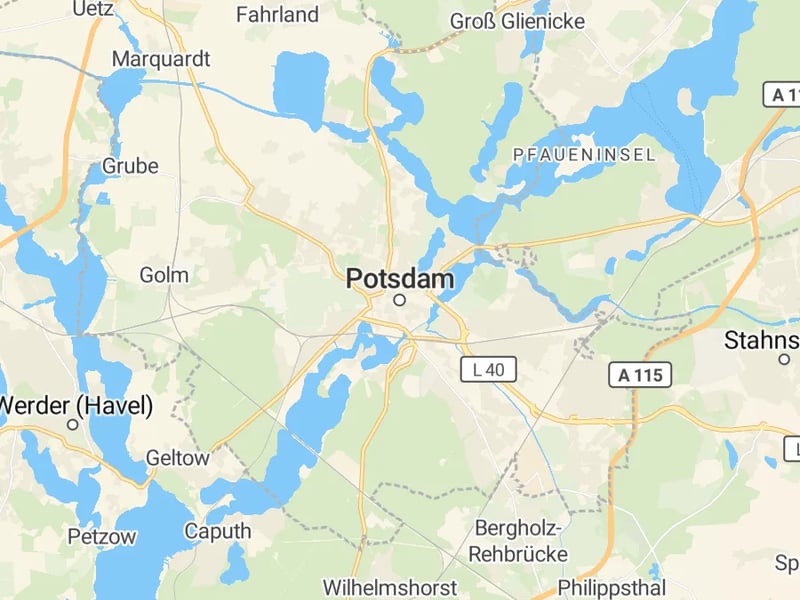 Karte des Einzugsgebiets, Autoverwertung Potsdam