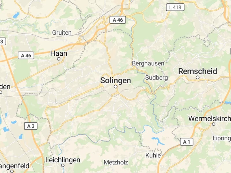 Karte des Einzugsgebiets, Autoverwertung Solingen