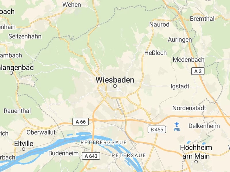 Karte des Einzugsgebiets, Autoverwertung Wiesbaden