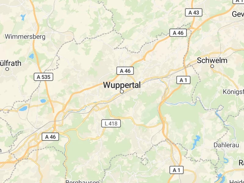 Karte des Einzugsgebiets, Autoverwertung Wuppertal
